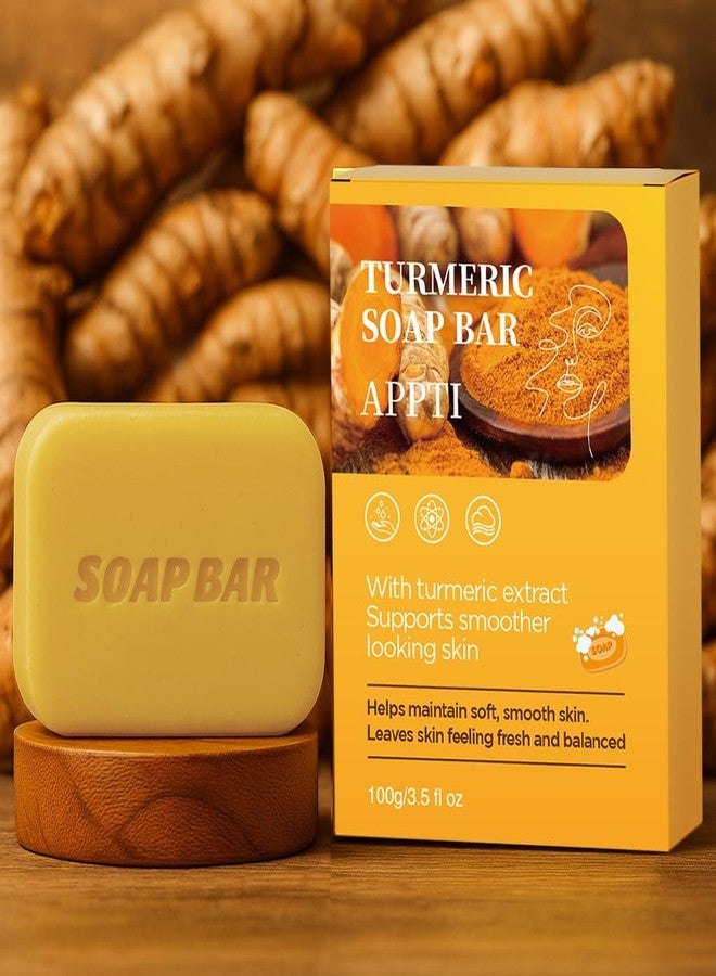 ابتي صابون الكركم من APPTI، صابون طبيعي مصنوع يدويًا، غسول للوجه والجسم بالكركم، صابون مرطب ومنظف عميق - Image 2